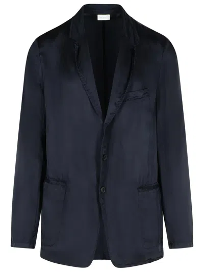 Dries Van Noten 'bilbo' Blazer Buttoned Cuffs In Navy