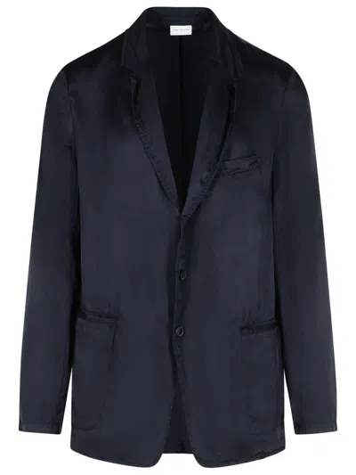 Dries Van Noten 'bilbo' Blazer Buttoned Cuffs In Navy