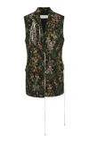 Dries Van Noten Bimbila Embellished Jacquard Vest In Dark Green