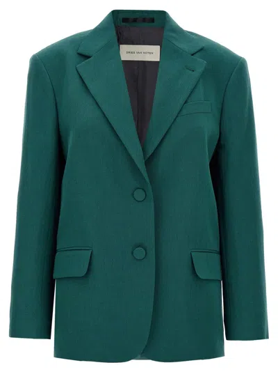 Dries Van Noten 'birdy' Blazer In Green