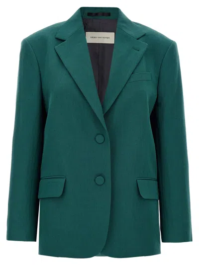 Dries Van Noten Birdy Blazer In Teal