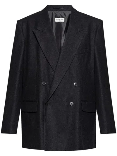 Dries Van Noten Bishop Oversized Jacket In Gray