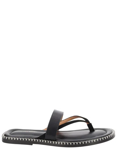 Dries Van Noten Leather Sandal In Black