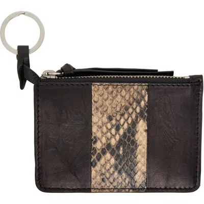 Dries Van Noten Black & Beige Calfskin Wallet In Beige 103