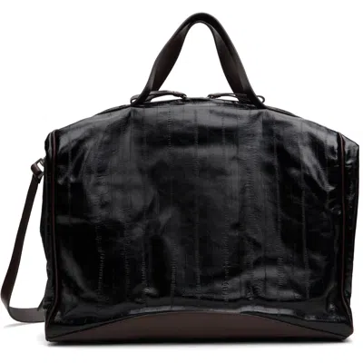 Dries Van Noten Black & Brown Leather Bag In Black 900