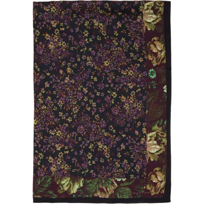 Dries Van Noten Black & Burgundy Flara Scarf In 975-dessin A