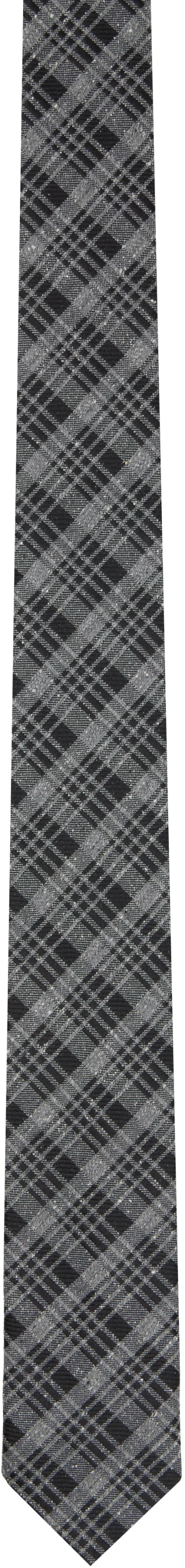 Dries Van Noten Black & Gray Check Tie