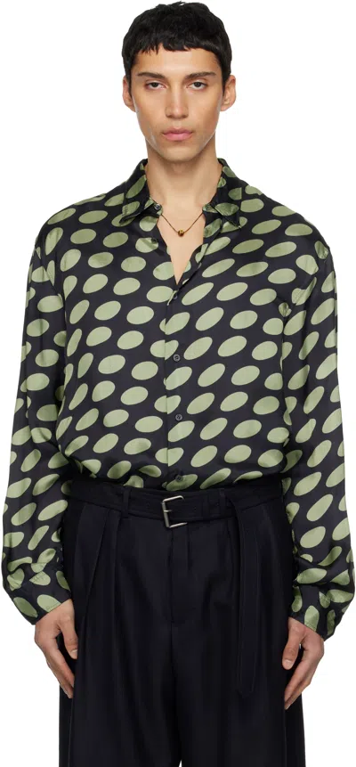 Dries Van Noten Caper Shirt All Over Pattern Long Sleeves In Green