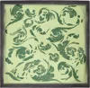 Dries Van Noten Black & Green Printed Silk Scarf In 604 Green