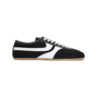 Dries Van Noten Sneakers Contrast Stitching Low Top Rubber Sole In Black