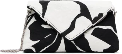 Dries Van Noten Black & White Envelope Large Floral Clutch