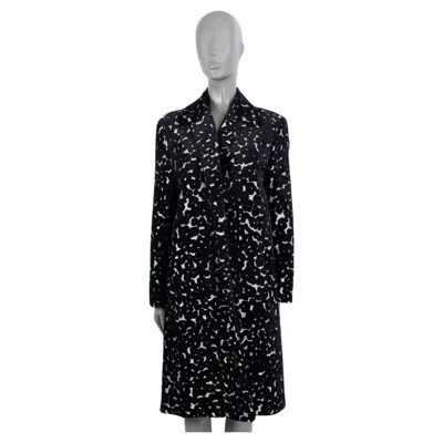 Pre-owned Dries Van Noten Black & White Floral Jacquard Open Coat Jacket 40 M