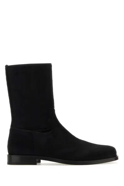 DRIES VAN NOTEN BLACK ANKLE BOOTS