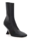 Dries Van Noten Leather Wedge Ankle Boots Shoes In Black