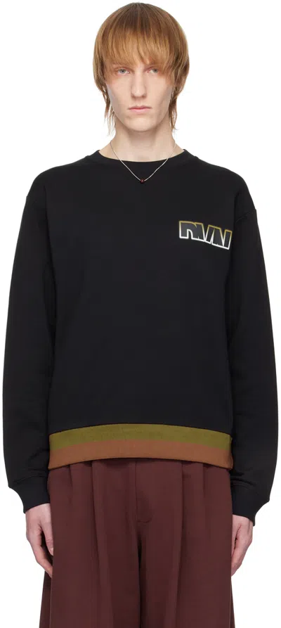 Dries Van Noten Black Appliqué Sweatshirt In 900 Black