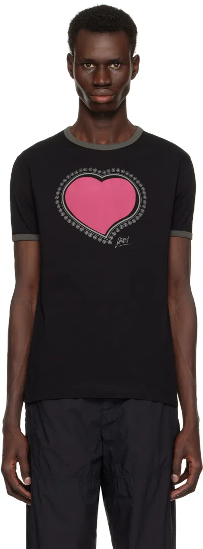 Dries Van Noten Black Archive Print T-shirt In 900 Black