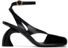 Dries Van Noten Black Asymmetric Heeled Sandals In 900 Black