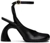Dries Van Noten Black Asymmetric Heels In 900 Black