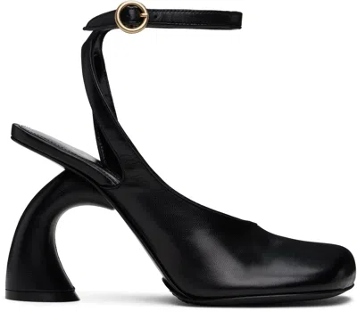 Dries Van Noten Black Asymmetric Heels In 900 Black