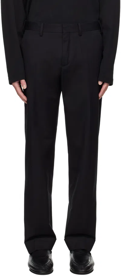 Dries Van Noten Black Button Tab Trousers