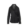 Dries Van Noten Long Sleeve Wrap Shirt With Ruffled Collar In Black