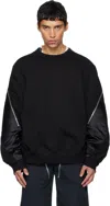 Dries Van Noten Black Contrasting Panels Crewneck Sweatshirt In Black