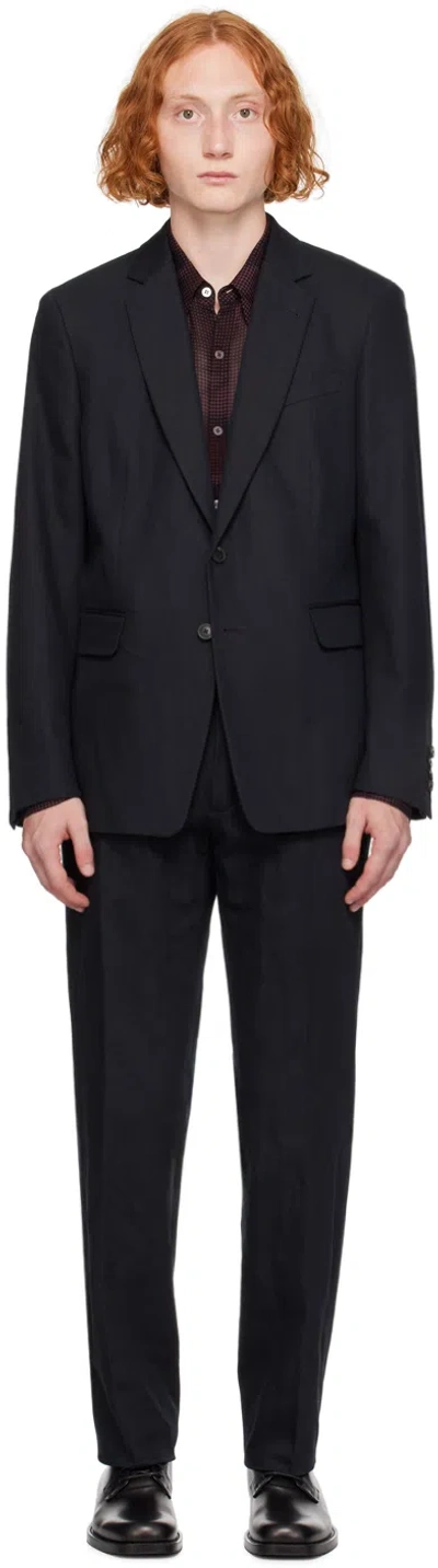 Dries Van Noten Black Cotton & Linen Suit In 900 Black