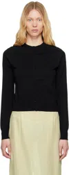 Dries Van Noten Black Cotton Cardigan In 900 Black