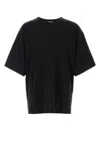 Dries Van Noten Oversized Black Cotton T-shirt In Animal Print