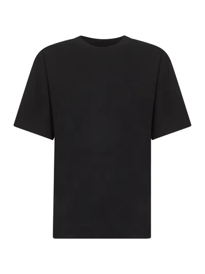 Dries Van Noten Men Black Cotton Jersey Oversized T-shirt In Multi