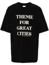 Dries Van Noten Ribbed Black Cotton Jersey T-shirt With Slogan Print In Black