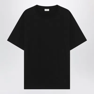 Dries Van Noten Boxy-fit Black Short-sleeve T-shirt With Classic Crew Neckline
