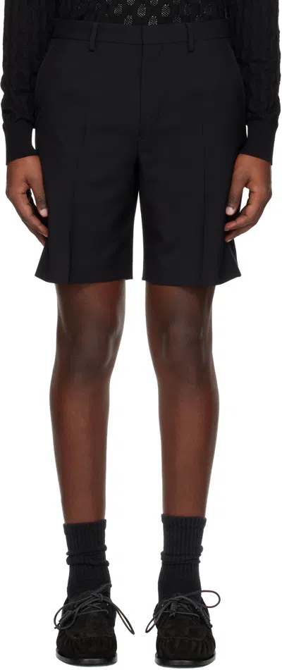 Dries Van Noten Black Creased Shorts