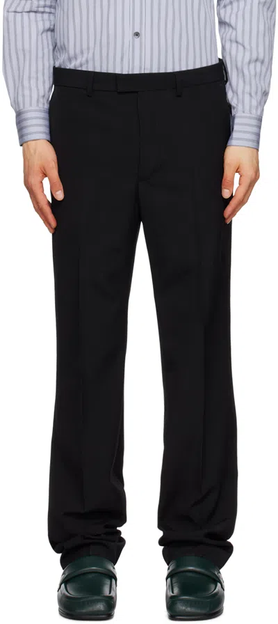 Dries Van Noten Black Creased Trousers In 900 Black