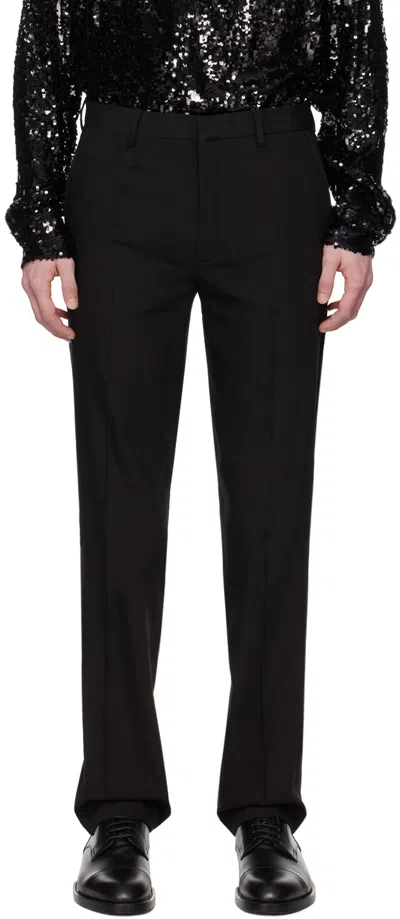 Dries Van Noten Black Creased Trousers In 900 Black