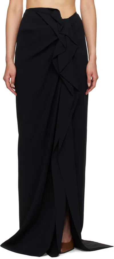 Dries Van Noten Black Crêpe Maxi Skirt In 900 Black
