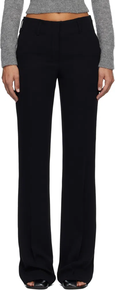 Dries Van Noten Black Crêpe Trousers In Blue