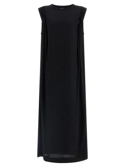 Dries Van Noten Black Crew Neck Midi Dress