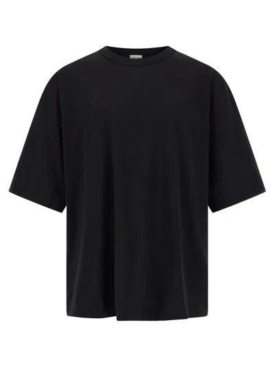 DRIES VAN NOTEN MEN BLACK CREWNECK COTTON T-SHIRT, M LUXURY T-SHIRTS FOR MEN DARVEYS