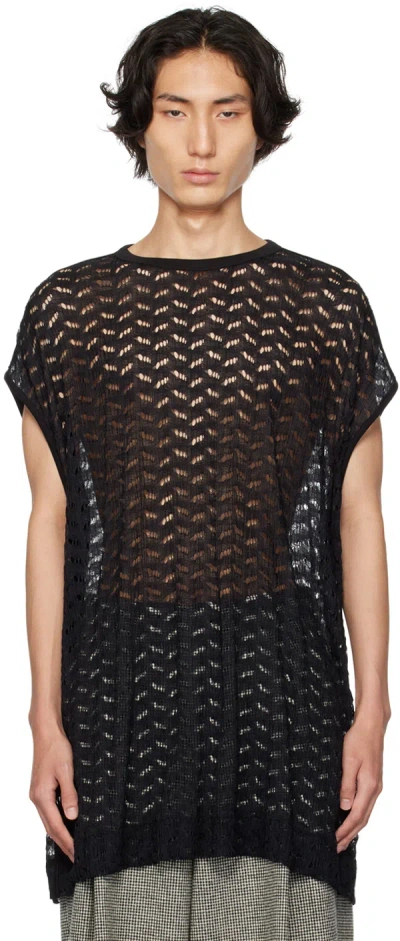 Dries Van Noten Black Crewneck Tank Top In 900 Black