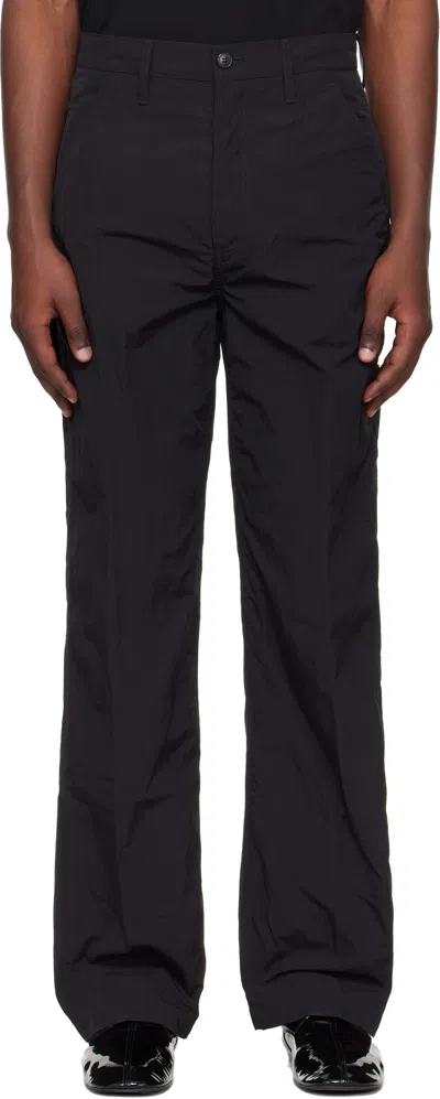 Dries Van Noten Black Crinkle Cargo Pants