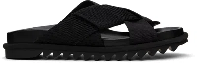 Dries Van Noten Black Criss-crossing Sandals In 900 Black