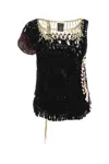 Dries Van Noten Fringed Crochet Knit Top