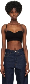 Dries Van Noten Black Cropped Tank Top In 900 Black