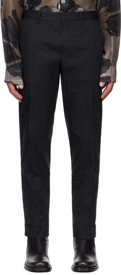 Dries Van Noten Black Cuffed Trousers In 900 Black