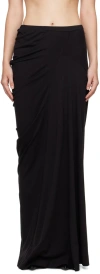 Dries Van Noten Black Draped Cotton Maxi Skirt In 900 Black