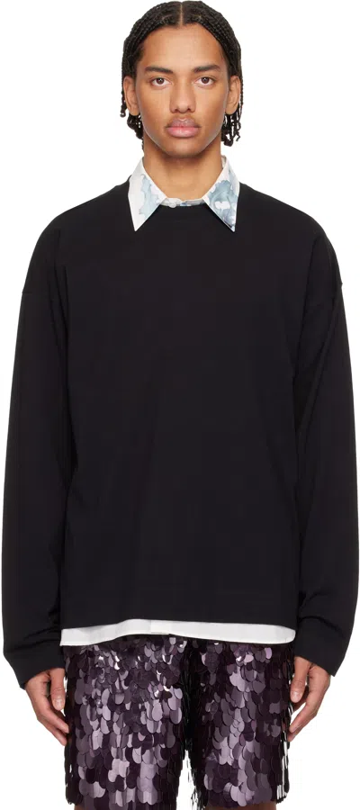 Dries Van Noten Black Dropped Shoulder T-shirt