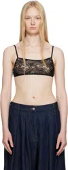 Dries Van Noten Floral Stretch-lace Bralette In 900 Black