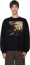 Dries Van Noten Black Graphic Sweatshirt In Black