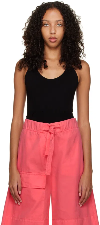 Dries Van Noten Black Halter Bodysuit In 900 Black